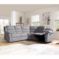 Sorrento Grey Fabric Reclining Corner Sofa 5 Seater Manual Recliner Comfortable Padded Arms