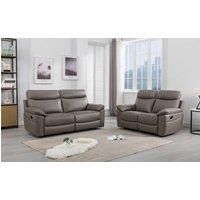 Austin Genuine Reclining Sofa Suite Manual Recliner Set Real Leather