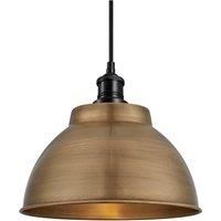 Brooklyn Dome Pendant, 13 Inch, Brass, Black Holder
