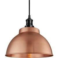 Brooklyn Dome Pendant, 13 Inch, Copper, Black Holder