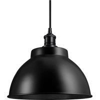 Industville - Brooklyn Dome Pendant - 13 Inch - Ceiling Light - Light Shade - Black Colour - Black Material - 30.5 cm X 33 cm X 33 cm