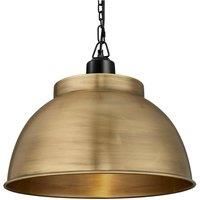 Brooklyn Dome Pendant, 17 Inch, Brass, Black Chain Holder