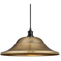 Brooklyn Giant Hat Pendant, 21 Inch, Brass, Black Holder