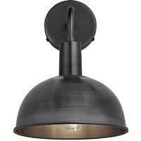 Sleek Dome Wall Light, 8 Inch, Pewter, Pewter Holder