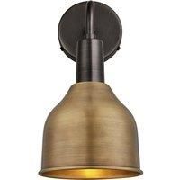 Sleek Cone Wall Light, 7 Inch, Brass, Pewter Holder