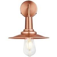 Sleek Flat Wall Light, 8 Inch, Copper, Copper Holder