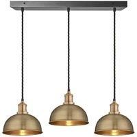 Brooklyn Dome 3 Wire Cluster Lights, 8 inch, Brass, Brass holder