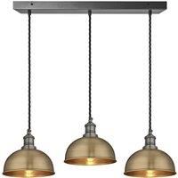 Brooklyn Dome 3 Wire Cluster Lights, 8 inch, Brass, Pewter holder