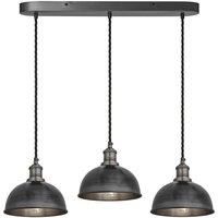 Brooklyn Dome 3 Wire Oval Cluster Lights, 8 inch, Pewter, Pewter holder