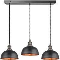 Brooklyn Dome 3 Wire Cluster Lights, 8 inch, Pewter & Copper, Pewter holder
