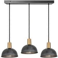 Sleek Dome 3 Wire Cluster Lights, 8 inch, Pewter, Brass holder