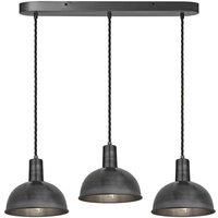 Sleek Dome 3 Wire Oval Cluster Lights, 8 inch, Pewter, Pewter holder