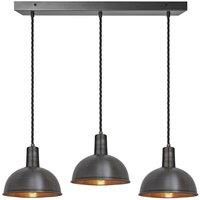 Sleek Dome 3 Wire Cluster Lights, 8 inch, Pewter & Copper, Pewter holder