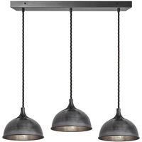 Chelsea Dome 3 Wire Cluster Lights, 8 inch, Pewter, Pewter holder