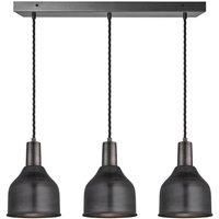 Sleek Cone 3 Wire Cluster Lights, 7 inch, Pewter, Pewter holder