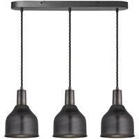 Sleek Cone 3 Wire Oval Cluster Lights, 7 inch, Pewter, Pewter holder
