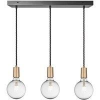 Sleek Edison Cluster Lights, 3 Wire, Brass