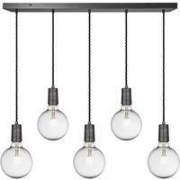 Sleek Edison Cluster Lights, 5 Wire, Pewter