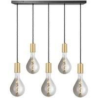Sleek Large Edison Cluster Lights, 5 Wire - Brass
