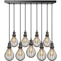 Brooklyn Balloon Cage 9 Wire Cluster Lights, 6 inch, Pewter, Pewter holder
