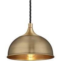 Chelsea Dome Pendant, 8 Inch, Brass, Brass Holder