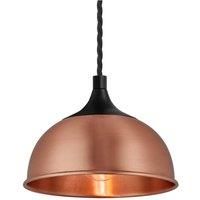 Chelsea Dome Pendant, 8 Inch, Copper, Black Holder