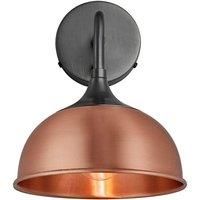 Chelsea Dome Wall Light, 8 Inch, Copper, Pewter Holder