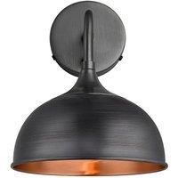 Chelsea Dome Wall Light, 8 Inch, Pewter & Copper, Pewter Holder