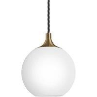 Chelsea Opal Glass Globe Pendant Light, 7 Inch, White, Brass Holder