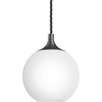 Chelsea Opal Glass Globe Pendant Light, 7 Inch, White, Pewter Holder