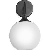 Chelsea Opal Glass Globe Wall Light, 7 Inch, White, Pewter Holder