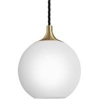 Chelsea Opal Glass Globe Pendant Light, 9 Inch, White, Brass Holder
