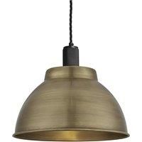 Knurled Dome Pendant, 13 Inch, Brass, Black Holder
