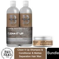 Bed Head for Men by Tigi Clean Up Mens Daily Shampoo and Conditioner, 2 x 750 ml