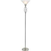 Classic Knot Twist Floor Lamp Uplighter in Satin Chrome by Happy Homewares