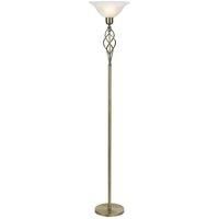 Classic Knot Twist Floor Lamp Uplighter in Antique Brass by Happy Homewares