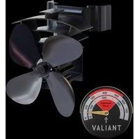 Valiant Stove Pipe Fan - Remora, Flue Pipe Mounted  & Red Thermometer BUNDLE