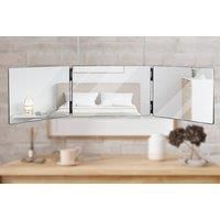 Adjustable 360 Trifold Mirror With Telescopic Hooks