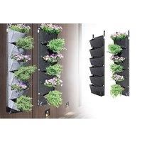 6-Pocket Vertical Plant Wall Hanging - Black And Grey!