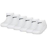 Nike Kids Unisex Basic No Show Socks 6 Pack - White
