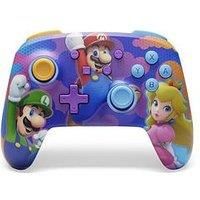 PowerA Enhanced Wireless Controller for Nintendo Switch, Switch Lite & OLED Model, Rechargeable Bluetooth Gamepad with up to 30 Hours of Play Time, Official: Mario; Color Splash Heroes