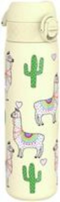 Ion8 Leak Proof Slim Water Bottle, Stainless Steel, Llamas, 600 ml 20 oz