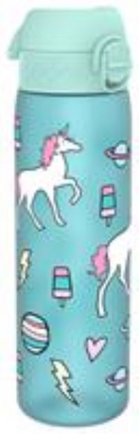 Ion8 Leak Proof Slim Water Bottle, BPA Free, Planet Unicorns, 500ml (18oz)