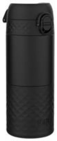 ION8 Insulated Travel Mug, Leak Proof, Triple Lock Secure, Spill-Free in Transit, Hygienic Cover, Easy-to-Clean, Perfect On-The-Go, Black, Stainless Steel