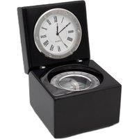 Clock and Compass Desk Set
