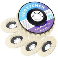 scottchen PRO Felt Flap Disc Abrasives Arbor Buffing 11.43cm x 2.2cm 5