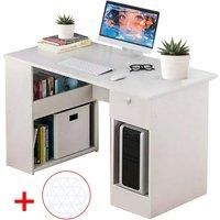 Computer Desk H Shaped PC Laptop Gaming Table W/ Book Shelves Bookcase