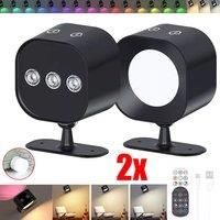 2X Rechargeable LED Wall Lights Magnetic Sconce Lamps