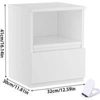 Modern Bedside Table Storage Cabinet with Drawers and Shelf S