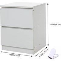 Modern Bedside Table Storage Cabinet with Drawers and Shelf M
